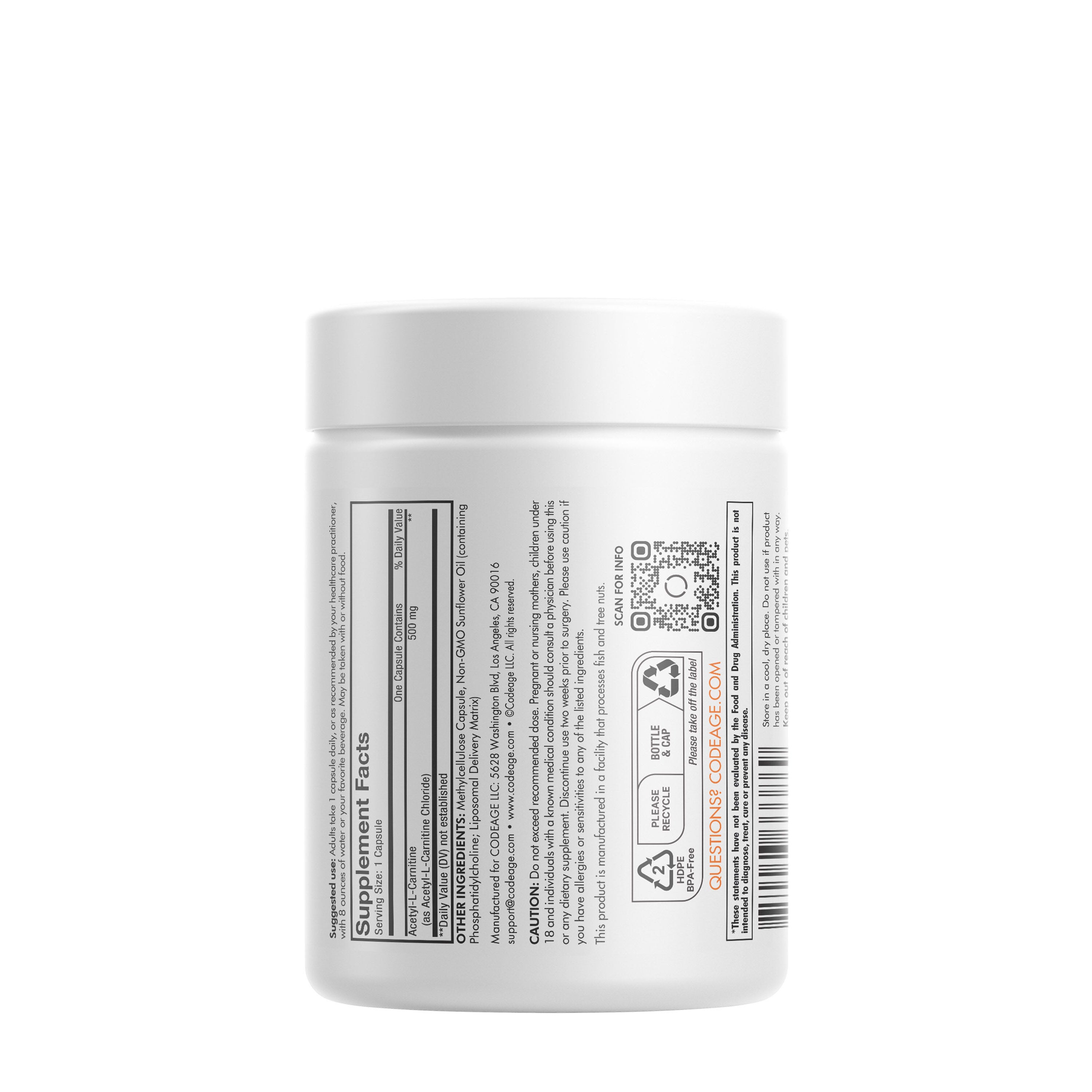 Codeage - Liposomal Acetyl L-Carnitine+ - 90 Capsules | GNC